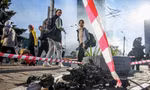 Một máy bay không người lái rơi xuống Kiev ngày 17/10. (Ảnh: Reuters)
