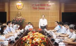 Đoàn công tác của Bộ GD&ĐT làm việc với UBND tỉnh Thanh Hóa về thông báo kết luận thanh tra. Ảnh: GDTD