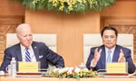Thủ tướng Phạm Minh Chính và Tổng thống Mỹ Joe Biden trong cuộc gặp các quan chức và doanh nghiệp Việt - Mỹ ngày 11/9. (Ảnh: Nhật Minh)