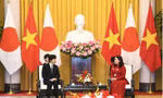 Phó Chủ tịch nước Võ Thị Ánh Xuân hội kiến Hoàng Thái tử Nhật Bản Akishino ngày 21/9. (Ảnh: Như Ý)