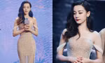 Địch Lệ Nhiệt Ba mặc váy bó sát mỏng manh
