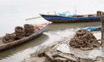 Những vỏ lốp bám đầy con hàu vớt lên từ đầm Lập An trông ghê người.