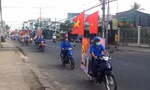 Đội hình tuyên truyền của tuổi trẻ huyện Châu Phú. Ảnh: TĐAG