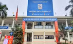 Khẩu hiệu gây tranh cãi khi 'chào mừng các con học sinh trở lại trường học'. Ảnh: website THCS Giảng Võ