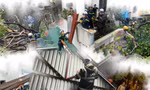 Xúc động hình ảnh chiến sĩ Công an Thủ đô vượt mưa bão giúp đỡ người dân