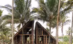 Mẫu nhà tam giác bằng tre và rơm gây tò mò