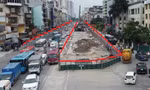 Quây rào nửa phố Kim Đồng để thi công hầm chui Vành đai 2,5