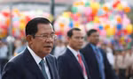 Thủ tướng Campuchia Hun Sen dự một sự kiện tại Phnom Penh. Ảnh: Reuters
