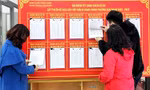 Phường Kim Giang (quận Thanh Xuân, Hà Nội) niêm yết danh sách cử tri lấy ý kiến về việc sắp xếp đơn vị hành chính phường, giai đoạn 2023 - 2025. Ảnh: PV