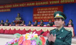 Đại tá Đinh Trọng Ngọc, Chính ủy HVBP phát biểu tại Lễ ra quân huấn luyện và phát động thi đua.