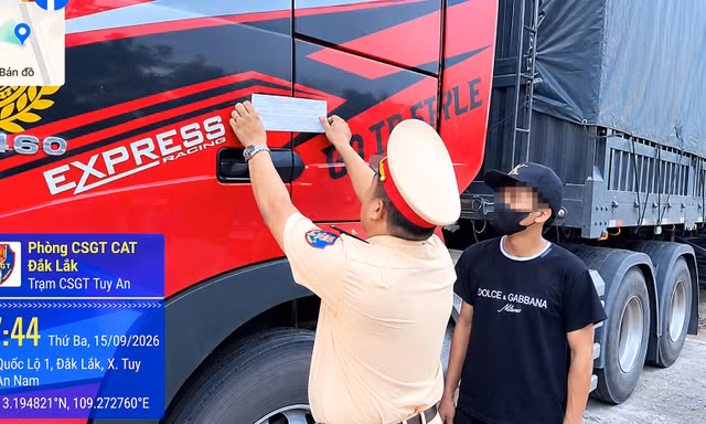 Chưa có bằng vẫn lái xe tải kéo rơ moóc chạy quá tốc độ trên Quốc lộ 1