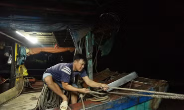Ngư dân trắng đêm bảo vệ tàu thuyền trước bão YAGI 