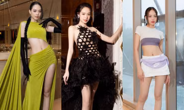 Hoa hậu Thanh Thủy thăng hạng nhan sắc với trang phục khoe eo thon