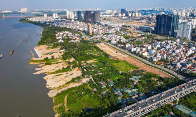 Cận cảnh công viên đầu tiên trên trục cảnh quan sông Hồng đang chuẩn bị triển khai