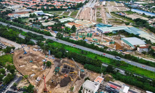 Bắt đầu thi công hầm chui ở nút giao Đại lộ Thăng Long và Vành đai 3,5