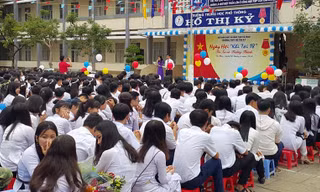 Học sinh Trường THCS- THPT Hồ Thị Kỷ, thành phố Cà Mau