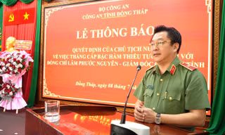 Giám đốc Công an Đồng Tháp được thăng hàm lên Thiếu tướng