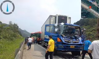 Tai nạn liên hoàn trên cao tốc Nội Bài - Lào Cai, giao thông ùn tắc