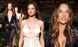 Alessandra Ambrosio diện váy xẻ ngực sâu hút, lộ vòng 1 ‘không nội y’ đi catwalk