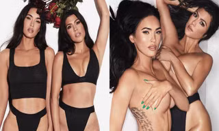 Megan Fox và Kourtney Kardashian để ngực trần táo bạo trong bộ ảnh nội y đôi