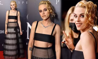 Kristen Stewart diện mốt không nội y ra mắt phim về Công nương Diana