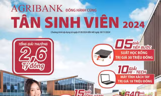 Agribank dành 2,6 tỷ đồng tặng Tân sinh viên 2024 