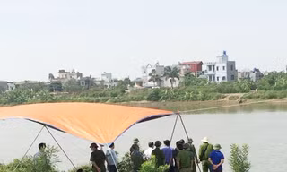 Phát hiện thi thể người đàn ông bị trói trôi trên sông Thương