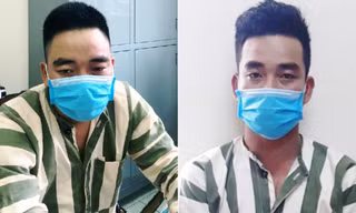 Hai nghi can Quân (trái) và Ngọc trong vụ phá rừng ở Vườn Quốc gia Kon Ka Kinh bị tạm giữ. Ảnh: Công an cung cấp