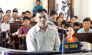 Bị cáo Trung tại phiên tòa