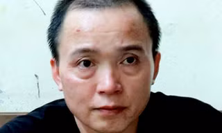 Nguyễn Thanh Sơn tại cơ quan công an - Ảnh :Toàn 