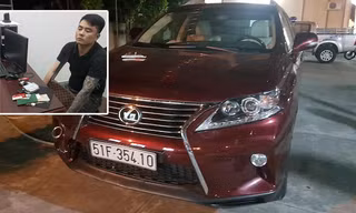 Sơn cùng chiếc ôtô Lexus RX350