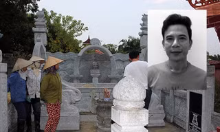 Đối tượng Trí và khu mộ Trí đào trộm. Ảnh: Công an Nhân dân