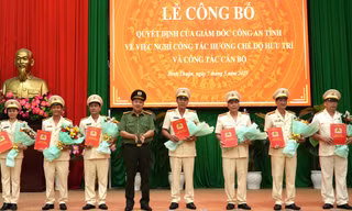 Hơn 30 lãnh đạo cấp phòng, đội của Công an tỉnh Bình Thuận nghỉ hưu trước tuổi