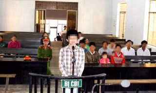 Bị cáo D. tại phiên tòa