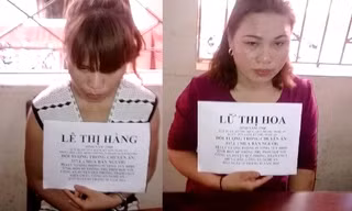 Hai nghi phạm Lê Thị Hằng và Lữ Thị Hoa