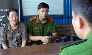 Đối tượng Hạnh tại Cơ quan Công an.