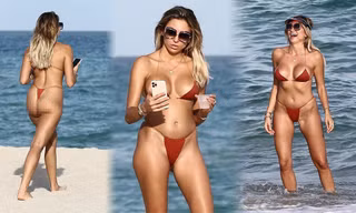 'Đỏ mặt' nhìn Khloe Terae sexy với áo tắm 2 mảnh nhỏ xíu