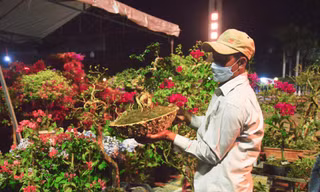 Tiểu thương trắng đêm thấp thỏm 'canh' hoa, lo lắng ngóng khách mua ngày cận Tết