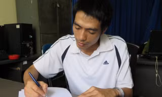 Nghi phạm Nguyễn Văn Anh tại cơ quan điều tra.