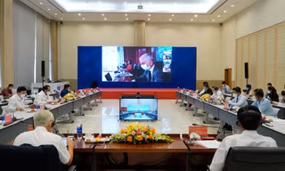 Toàn cảnh hội nghị trực tuyến tại Bình Dương