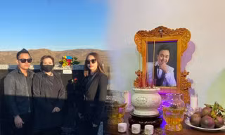 Con trai Hoài Linh thăm mộ Chí Tài và kể điều xúc động khi nam danh hài còn sống