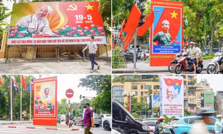 Hà Nội rực rỡ cờ hoa kỷ niệm 135 năm Ngày sinh Chủ tịch Hồ Chí Minh