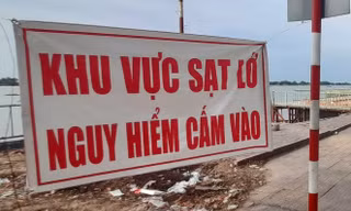 Vĩnh Long công bố tình huống khẩn cấp sạt lở bờ sông Cổ Chiên