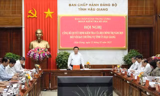 Công bố quyết định kiểm tra của Bộ Chính trị đối với Ban Thường vụ Tỉnh ủy Hậu Giang