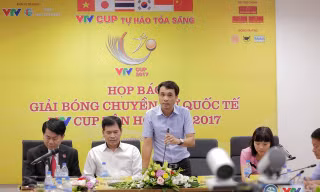 Họp báo giải bóng chuyền nữ quốc tế VTV Cup Tôn Hoa Sen 2017 tại Hà Nội sáng 4/7