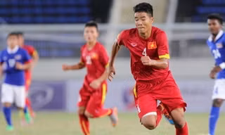 Tiền đạo Hà Đức Chinh trong màu áo U20 Việt Nam.