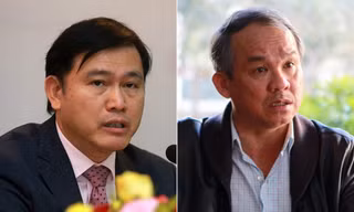 Bầu Đức (phải) và bầu Tú.