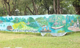 Bức tranh 3 miền thống nhất dài 300 m