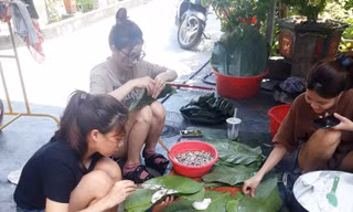 Nghề làm bánh lá nức tiếng ở làng Quỳnh Viên