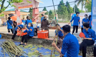 Chở cả tạ mía đến ép nước tặng thí sinh và phụ huynh